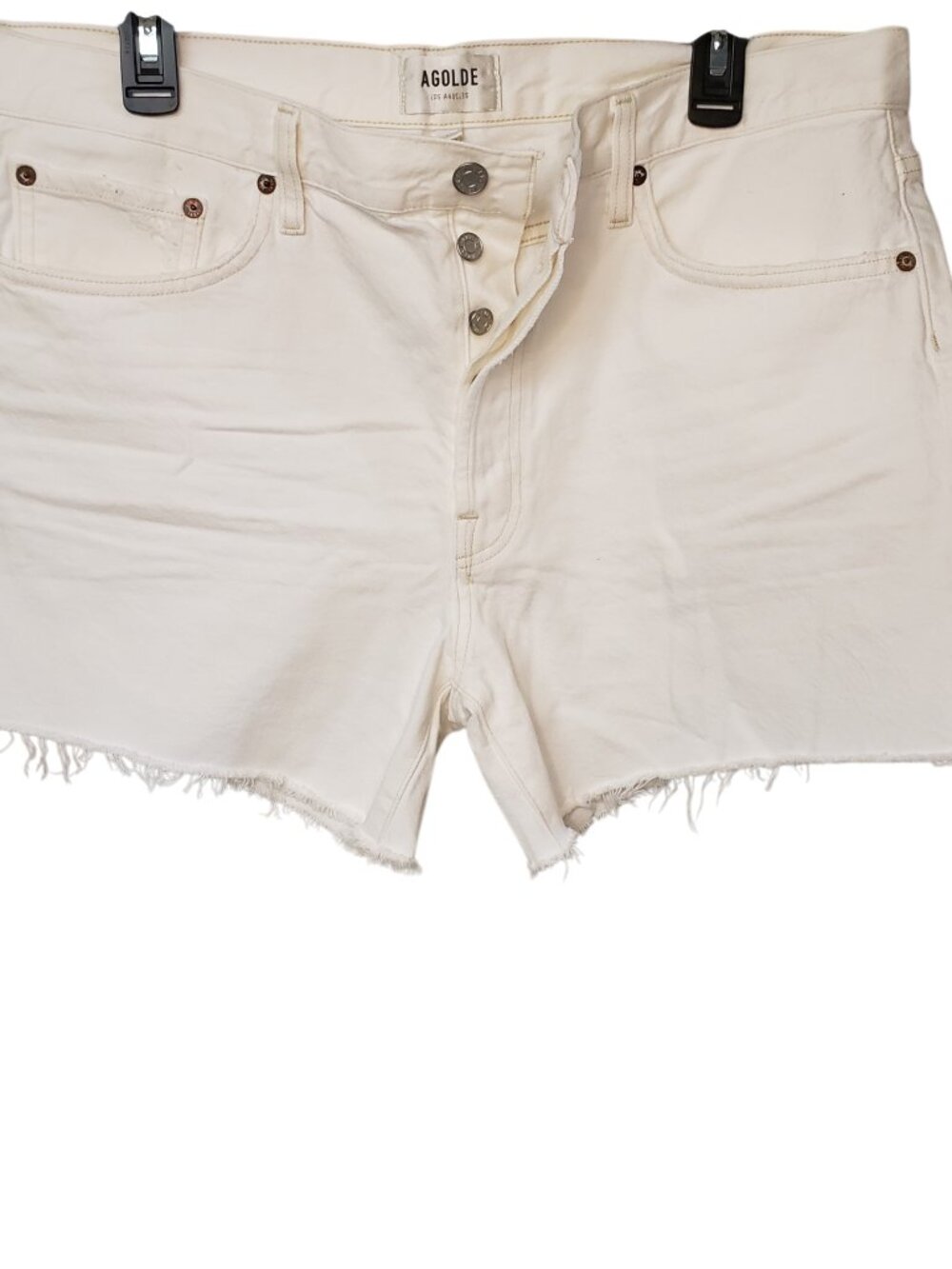 AGOLDE Women's Short Denim Parker Long Color White Size 31